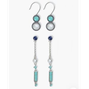 NEW Lucky Brand boho turquoise earring set